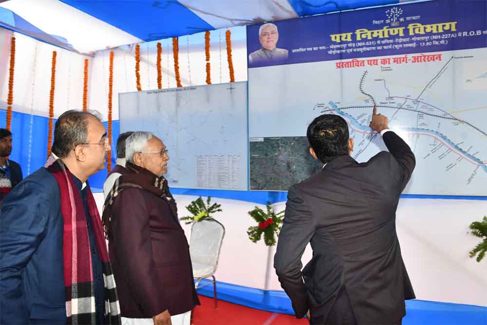 बिहार-सीवान में मुख्यमंत्री मुख्यमंत्री नितीश ने देखा प्रस्तावित पथ, ‘चौड़ीकरण एवं मजबूतीकरण कार्य में गुणवत्ता जरूरी’