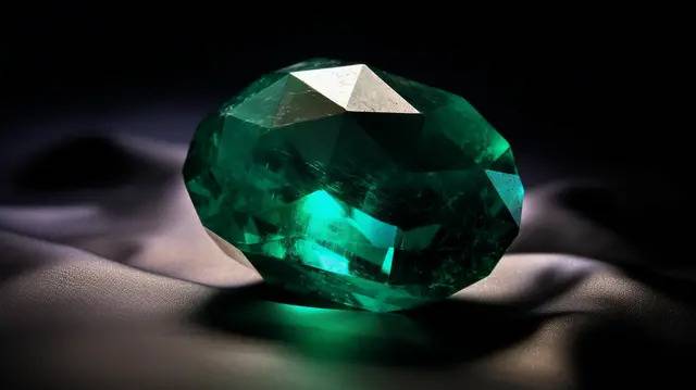 pngtree an emerald stone resting on a dark background image 2937200