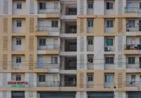 Front view of a multi-story residential building facade in Hazaribagh, India.