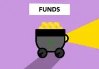 Creative illustration of full trolley with gold representing concept investing in funds and make capital